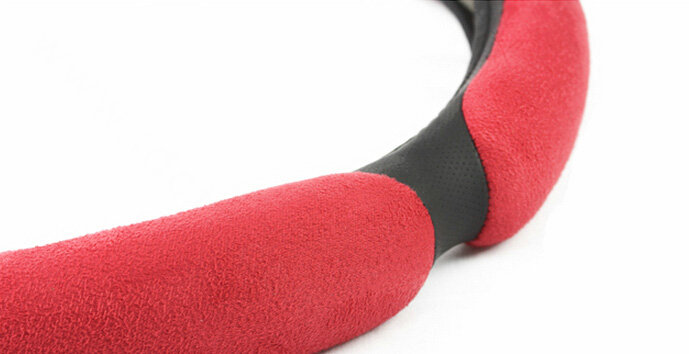 Cheapest Car Steering Wheels Covers Suedette Leather 15 Inch 38CM - Beige