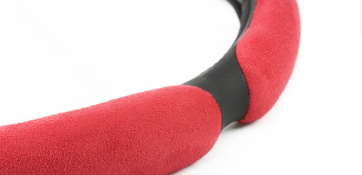 Cheapest Car Steering Wheels Covers Suedette Leather 15 Inch 38CM - Black