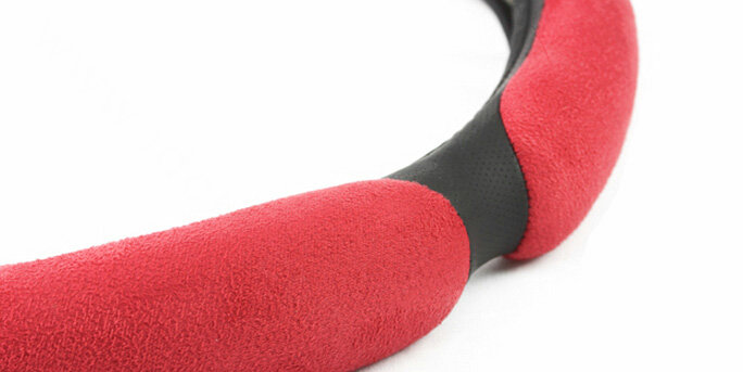 Cheapest Car Steering Wheels Covers Suedette Leather 15 Inch 38CM - Grey