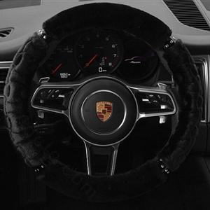 Classic Auto Steering Wheel Covers Velvet 15 Inch 38CM - Black