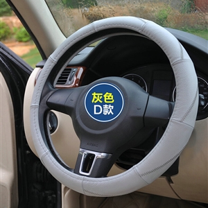 Classic Auto Steering Wheels Covers Cowhide Leather 15 Inch 38CM - Grey