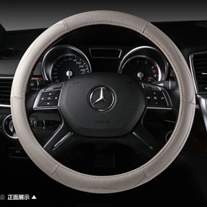 Classic Car Steering Wheel Wrap Genuine Leather 15 Inch 38CM - Grey