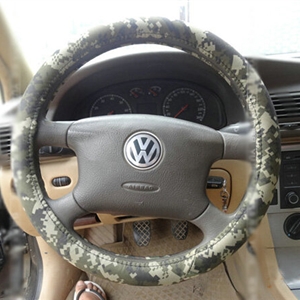 Cool Man Wave Camo Cloth Car Steering Wheel Covers 15 inch 38CM - Green