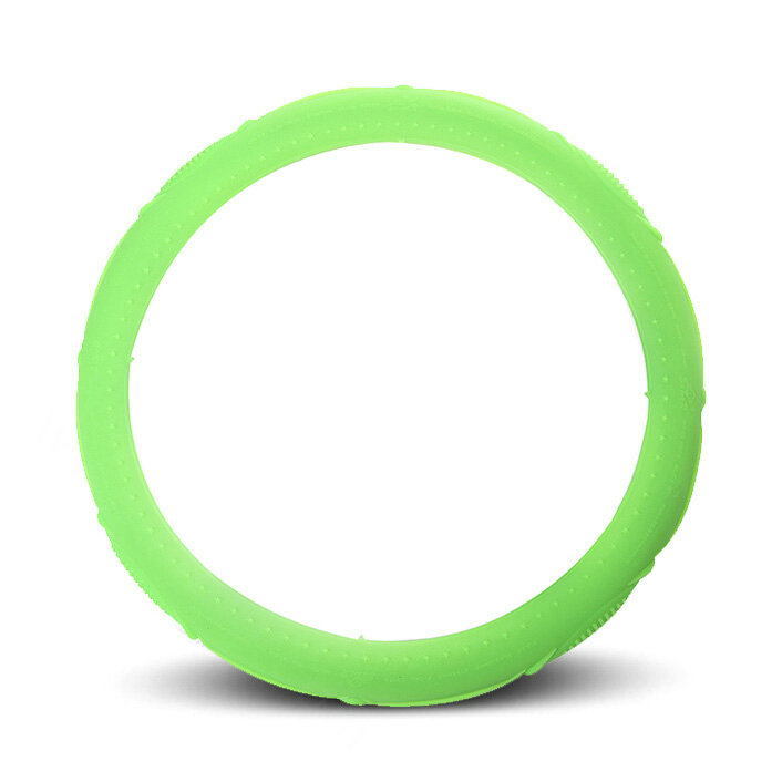 Cooling Colorful Green Rubber Car Steering Wheel Cover 15 Inch 38CM - Green