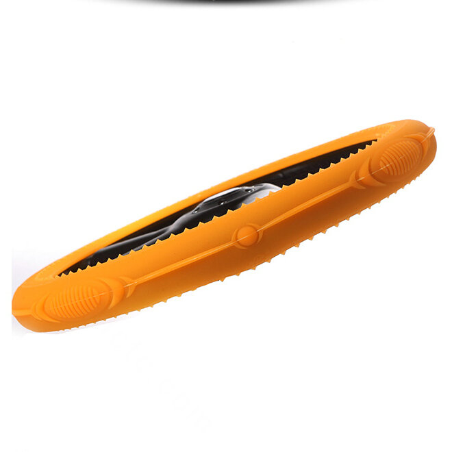 Cooling Colorful Green Rubber Car Steering Wheel Cover 15 Inch 38CM - Orange