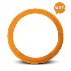 Cooling Colorful Green Rubber Car Steering Wheel Cover 15 Inch 38CM - Orange