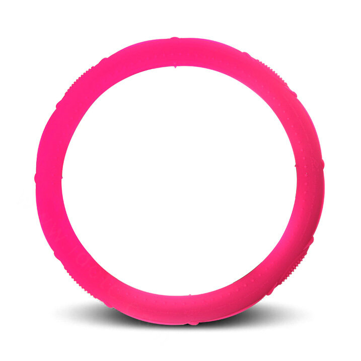 Cooling Colorful Green Rubber Car Steering Wheel Cover 15 Inch 38CM - Pink