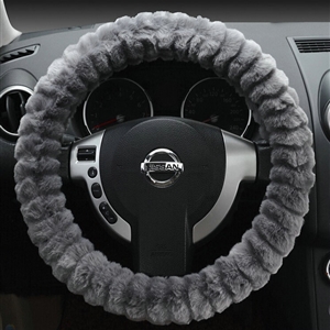 Discount Auto Steering Wheel Covers Velvet 15 Inch 38CM - Grey
