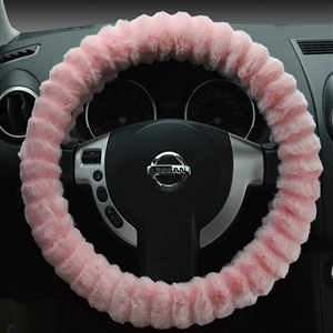 Discount Auto Steering Wheel Covers Velvet 15 Inch 38CM - Pink