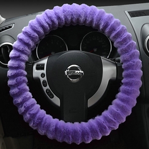 Discount Auto Steering Wheel Covers Velvet 15 Inch 38CM - Purple