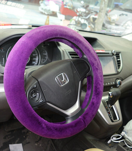 Discount Car Steering Wheel Covers Velvet 15 Inch 38CM - Purple