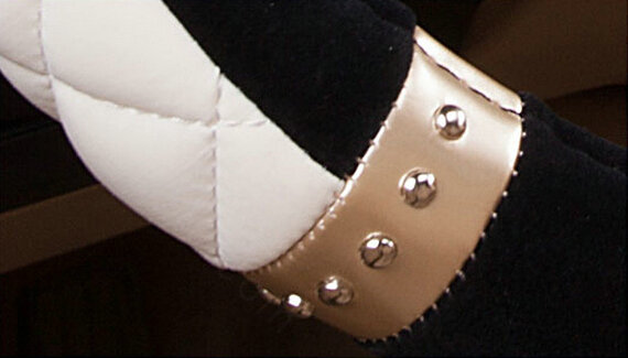 Embroidery Auto Steering Wheel Covers Velvet 15 Inch 38CM - Black