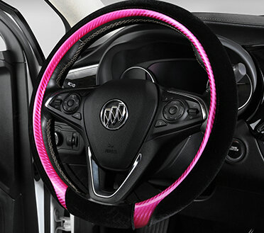 Exquisite Car Steering Wheel Wrap Velvet 15 Inch 38CM - Black Purple