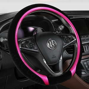 Exquisite Car Steering Wheel Wrap Velvet 15 Inch 38CM - Black Purple