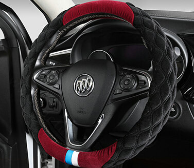 Exquisite Car Steering Wheel Wrap Velvet 15 Inch 38CM - Black