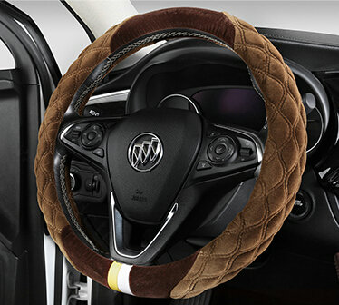 Exquisite Car Steering Wheel Wrap Velvet 15 Inch 38CM - Brown