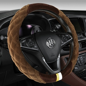 Exquisite Car Steering Wheel Wrap Velvet 15 Inch 38CM - Brown