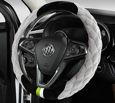 Exquisite Car Steering Wheel Wrap Velvet 15 Inch 38CM - Grey