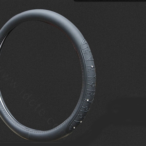 Fashion Diamond Car Steering Wheel Covers PU Leather 15 Inch 38CM - Black