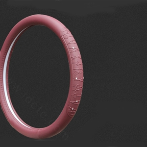 Fashion Diamond Car Steering Wheel Covers PU Leather 15 Inch 38CM - Red