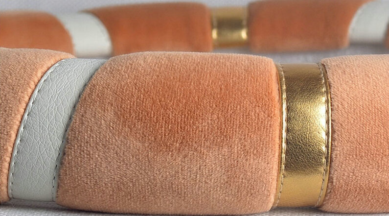 Fringe Auto Steering Wheel Covers Velvet 15 Inch 38CM - Coffee