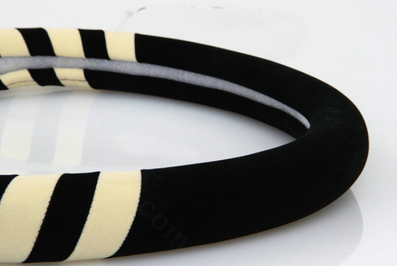 Fringe Auto Steering Wheel Wrap Velvet 15 Inch 38CM - Grey