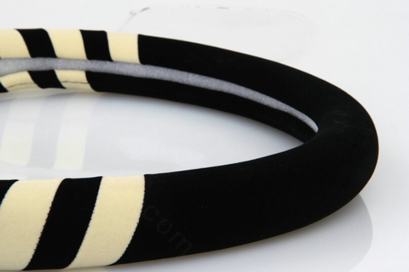 Fringe Auto Steering Wheel Wrap Velvet 15 Inch 38CM - Red