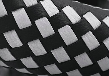 High Quality Car Steering Wheel Covers Genuine Leather 15 Inch 38CM - Black White