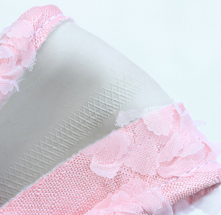 Lace Bowknot Car Steering Wheel Cover Bud Silk Fiber Cloth 15 Inch 38CM - Beige