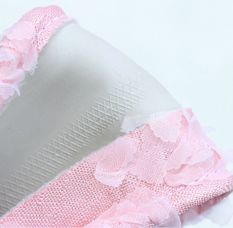 Lace Bowknot Car Steering Wheel Cover Bud Silk Fiber Cloth 15 Inch 38CM - Pink