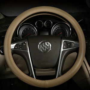 Quality Car Steering Wheels Covers Genuine Leather 15 Inch 38CM - Beige