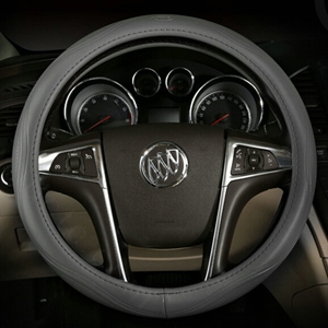 Quality Car Steering Wheels Covers Genuine Leather 15 Inch 38CM - Grey