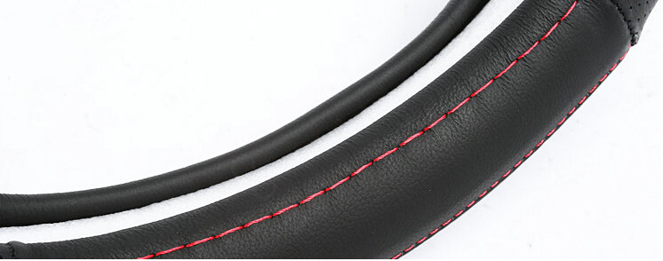 Unique Car Steering Wheel Wrap Genuine Leather 15 Inch 38CM - Beige