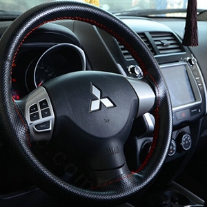 Unique Car Steering Wheels Covers Cowhide Genuine Leather 15 Inch 38CM - Black