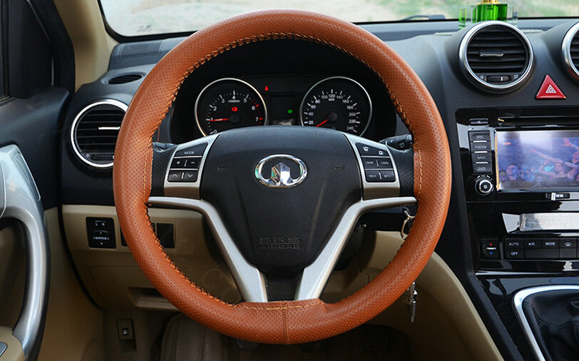 Unique Car Steering Wheels Covers Cowhide Genuine Leather 15 Inch 38CM - Cayenne