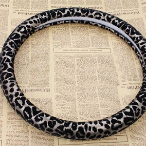 Unique Leopard Print Car Steering Wheel Cover Cotton 15 Inch 38CM - Gold
