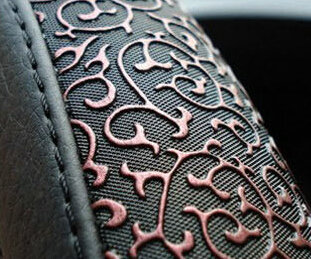 Cheap Car Steering Wheel Covers Ice Silk PU Leather 15 Inch 38CM - Gold