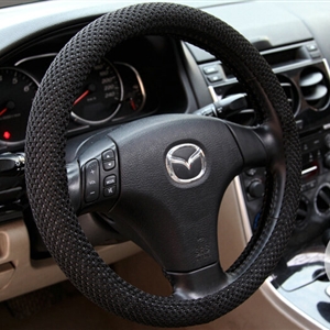 Cheapest Car Steering Wheel Covers Ice Silk 15 Inch 38CM - Black