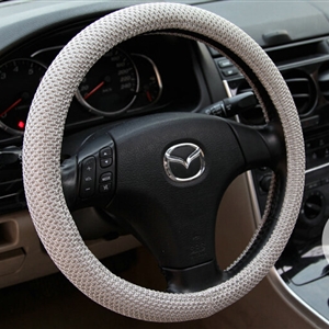 Cheapest Car Steering Wheel Covers Ice Silk 15 Inch 38CM - Grey