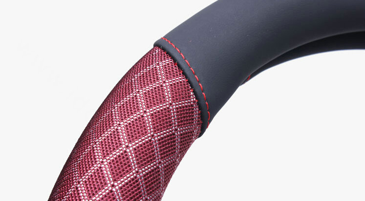 Classic Car Steering Wheel Covers Ice Silk PU Leather 15 Inch 38CM - Brown