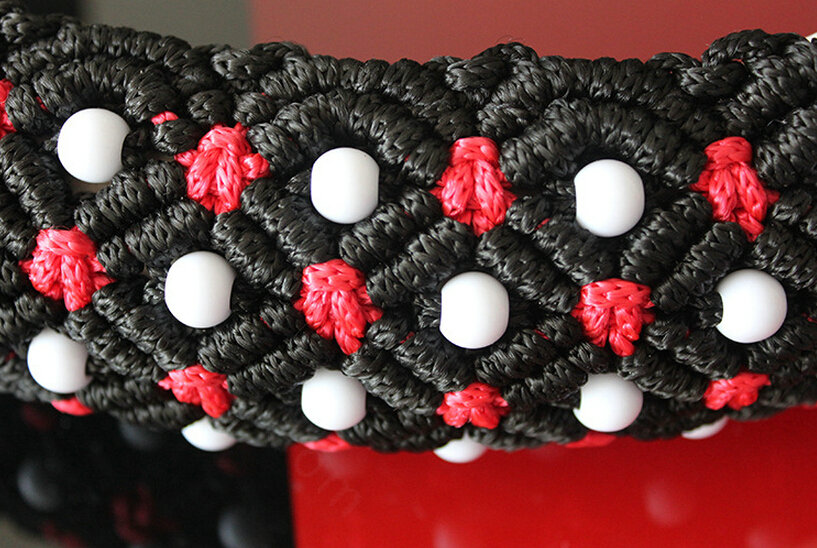 Colorful Beaded Car Steering Wheel Wrap Ice Silk 15 Inch 38CM - Black