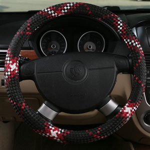 Colorful Car Steering Wheel Covers Ice Silk 15 Inch 38CM - Black