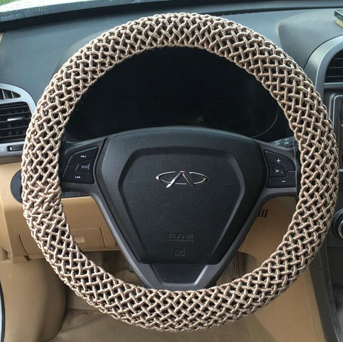 Colorful Car Steering Wheel Wrap Ice Silk 15 Inch 38CM - Gold
