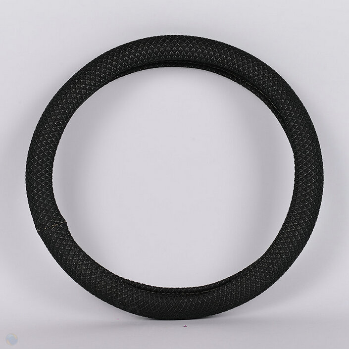 Colorful Fun Car Steering Wheel Wrap Ice Silk 15 Inch 38CM - Black