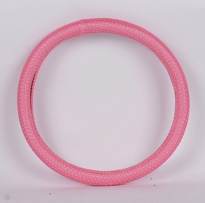 Colorful Fun Car Steering Wheel Wrap Ice Silk 15 Inch 38CM - Pink