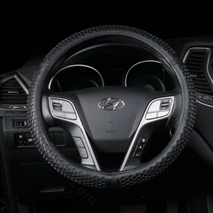 Colorful Green Rubber Car Steering Wheel Cover 15 Inch 38CM - Black