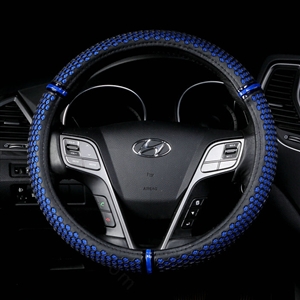 Colorful Green Rubber Car Steering Wheel Cover 15 Inch 38CM - Blue