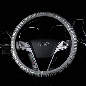 Colorful Green Rubber Car Steering Wheel Cover 15 Inch 38CM - Grey