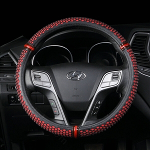 Colorful Green Rubber Car Steering Wheel Cover 15 Inch 38CM - Red