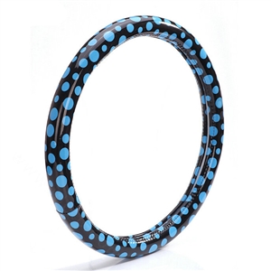 Colorful Polka Dot Green Rubber Car Steering Wheel Cover 15 Inch 38CM - Dark Blue